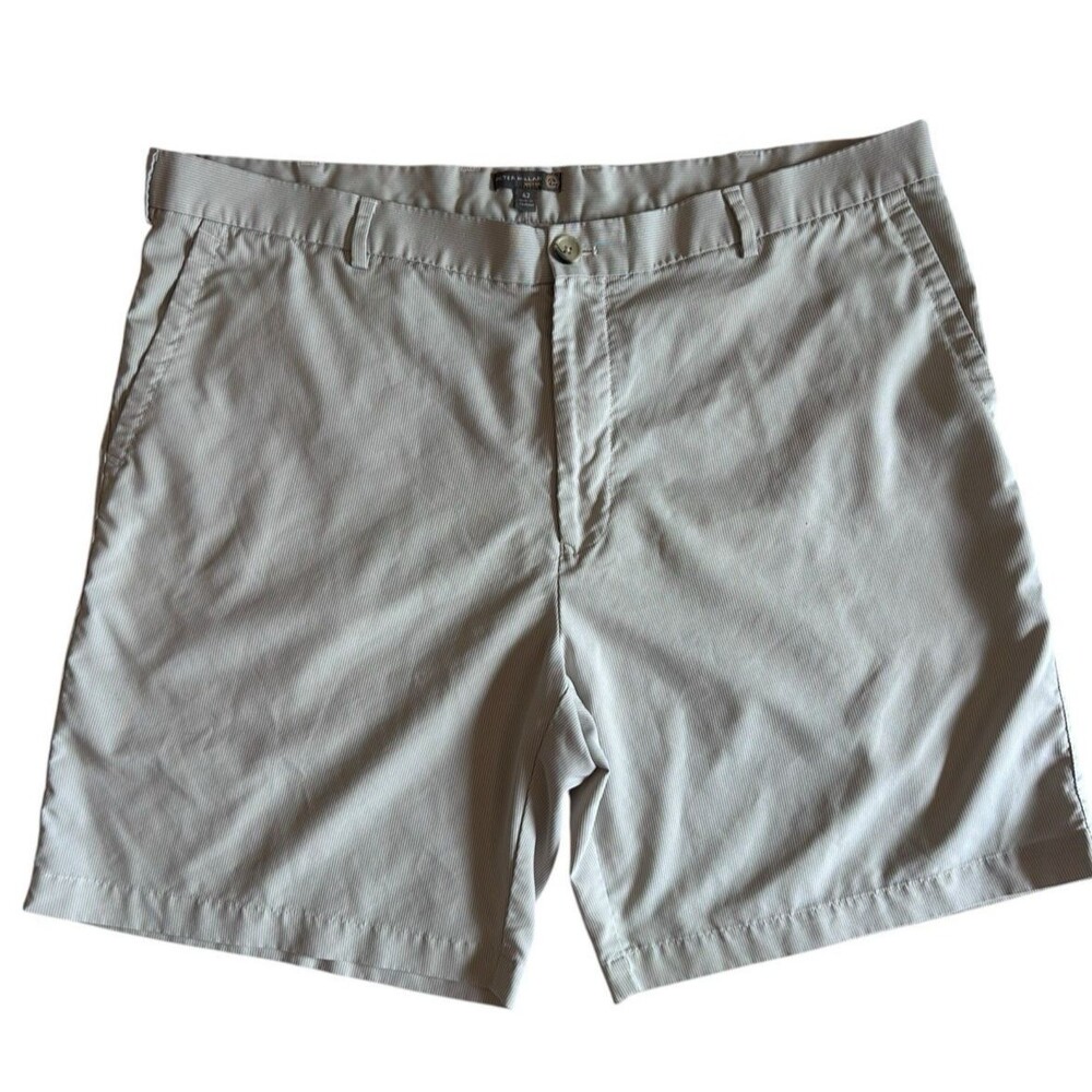 Peter Millar Shorts Mens 42 Beige Crown Sport Salem Performance Chino Golf GUC